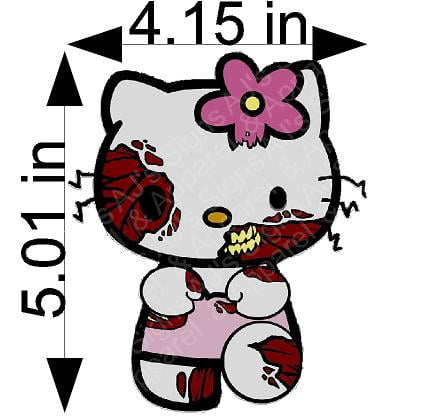 Zombie Hello Kitty Vinyl Sticker - AJ's Signs & Apparel