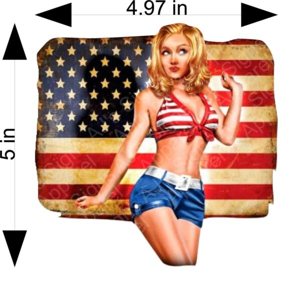 Patriotic Girl Pinup Vinyl Sticker Decal