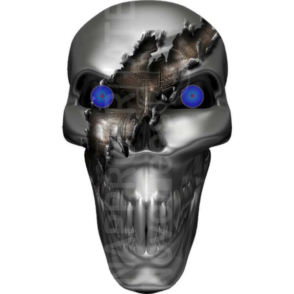 Ripped Metal Looking Skull - Vinyl Sticker Decal - Auto, Wall, Laptop, Cell, Truck Sticker, Windows, notebooks. Many Sizes to Choose From.