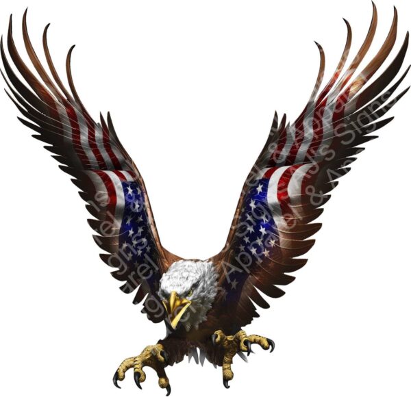 Patriotic American Eagle Attack Vinyl Sticker | Cars Trucks Vans Walls Laptop Several Size to Choose From.