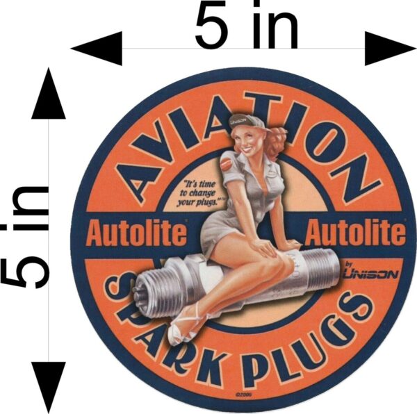 Autolite Aviation Pinup Girl version #1 Vinyl Sticker / Decal