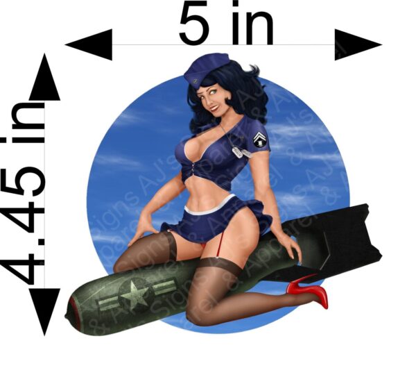 Bombshell Babe Pinup Girl Style 2 Vinyl Sticker / Decal