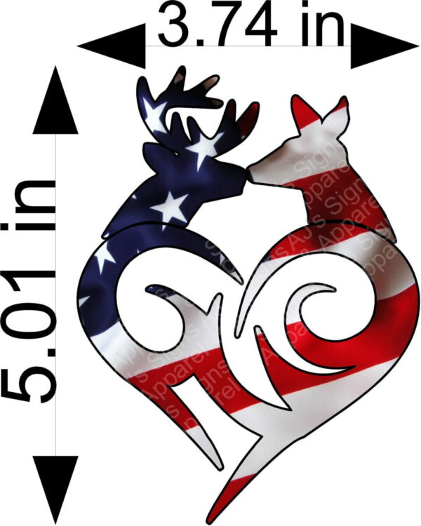 Browning Buck Doe Red White and Blue Vinyl Sticker