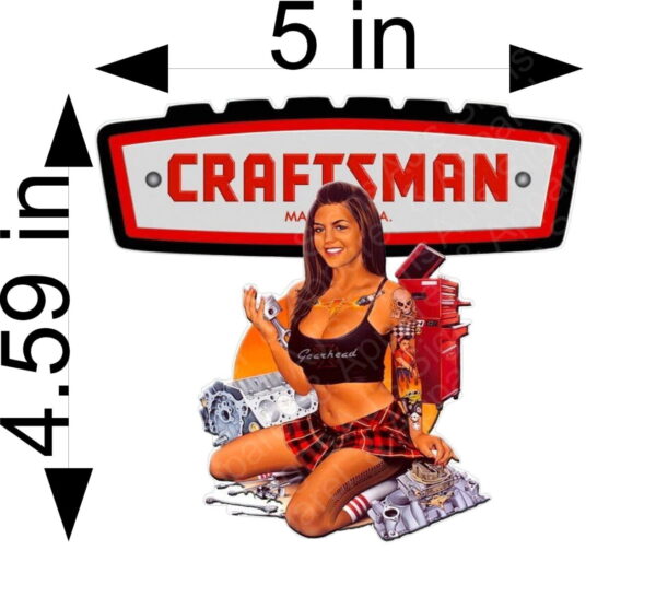 Craftsman Pinup Girl Style 3 Vinyl Sticker / Decal