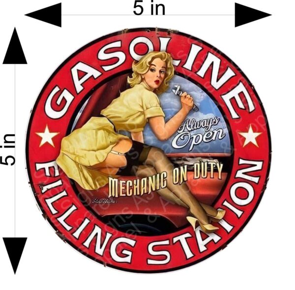 Gasoline Pinup Vinyl Sticker Decal