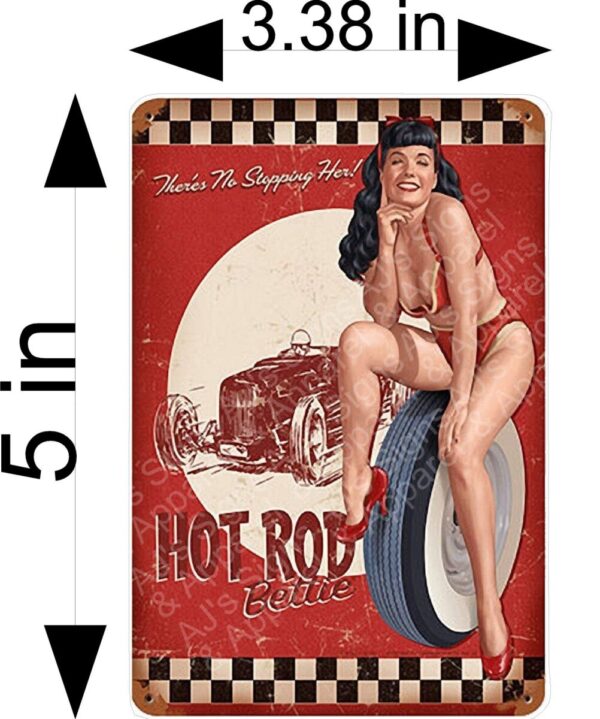 Hot Rod Betty Pinup Girl Vinyl Sticker / Decal