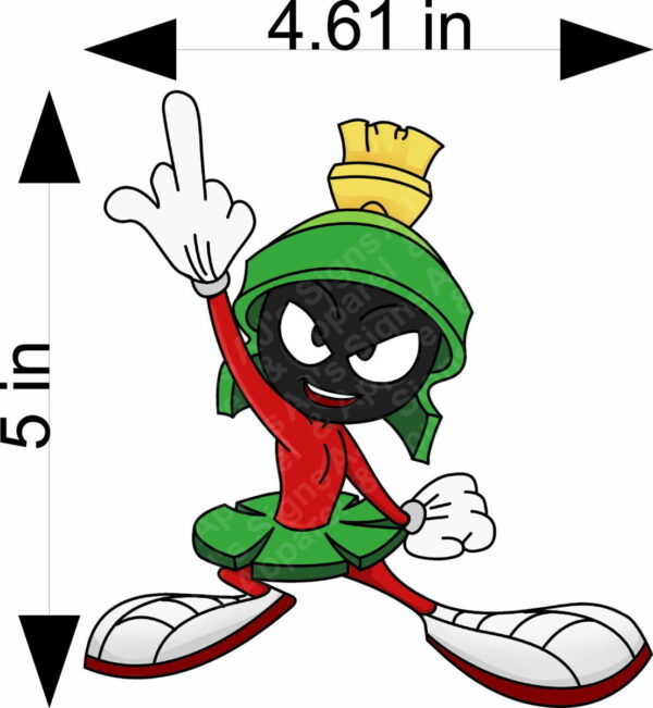 Marvin the Martian Flipping the Bird ver2 Vinyl Sticker Decal