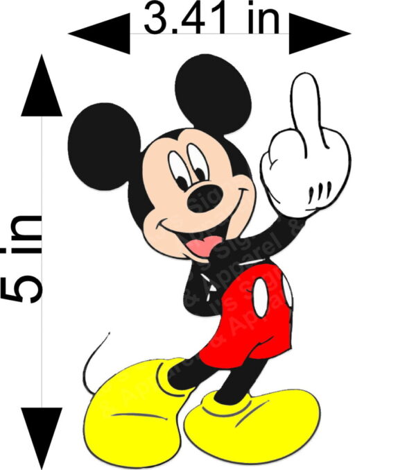 Mickey Flipping the Bird Vinyl Sticker Decal