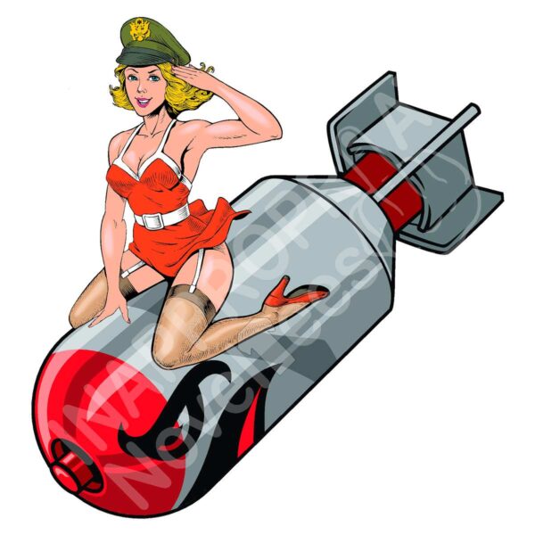 Blonde Girl on Bomb Pinup pin up Girl Vinyl Sticker, Cars Trucks Vans Walls Laptop Laptop Helmets