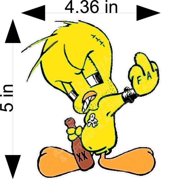 Tweety Bird Fallen on Hard Times Vinyl Sticker Decal